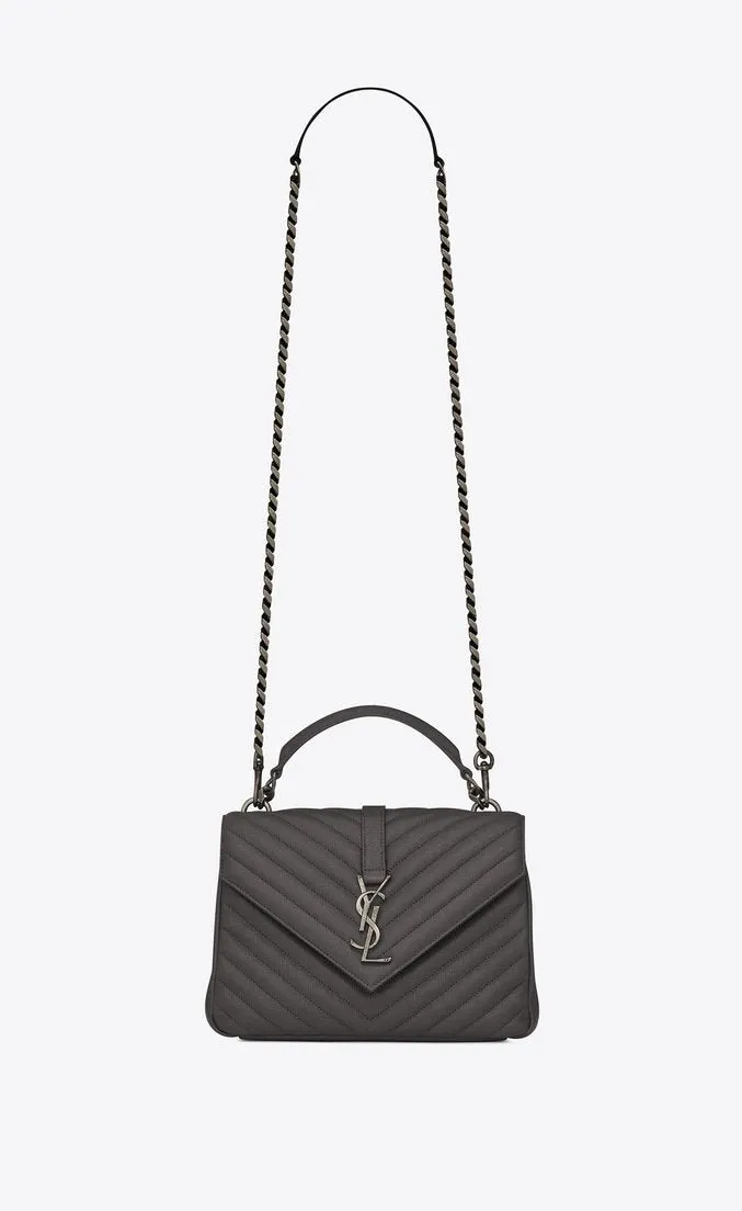 Saint Laurent Classic Medium College Monogram Black Gold-Toned