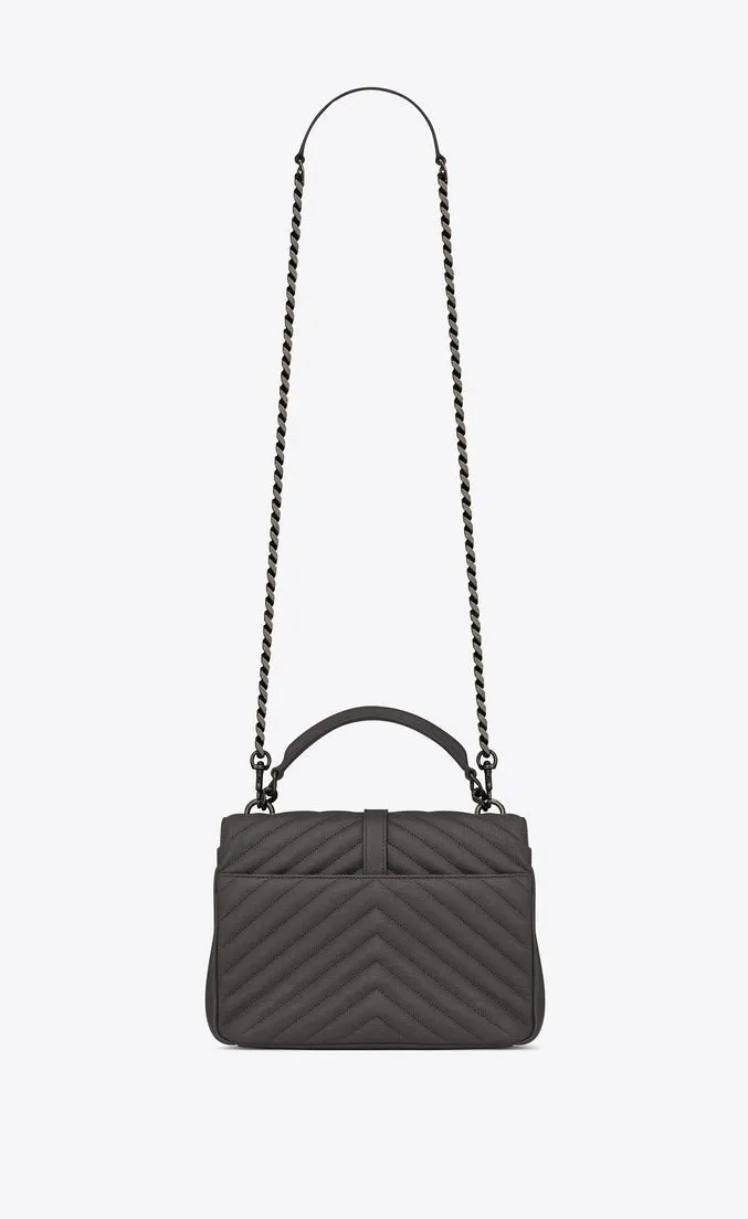 Saint Laurent Classic Medium College Monogram Black Gold-Toned