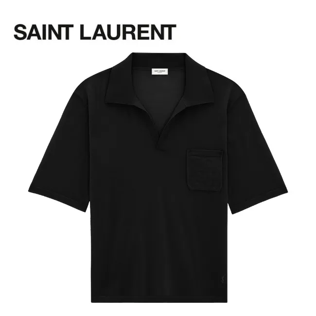 Saint Laurent Wool Plain Luxury Polos - Shop Now