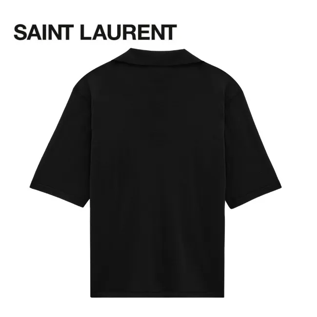 Saint Laurent Wool Plain Luxury Polos - Shop Now