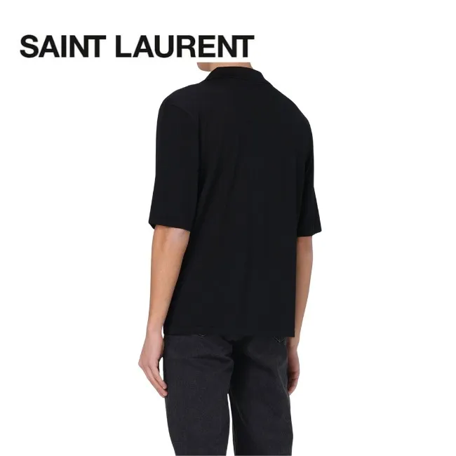 Saint Laurent Wool Plain Luxury Polos - Shop Now