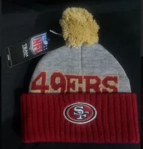 San Francisco 49ERS NFL Team Infant Bering Cuffed Knit Hat with Pom