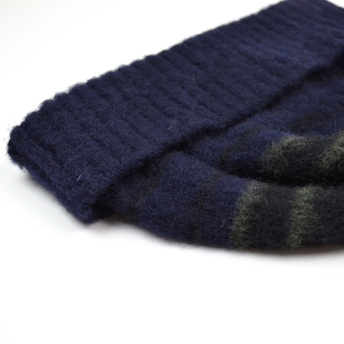 Shaggy Dog Border Beanie - Navy / Black / Army by cableami