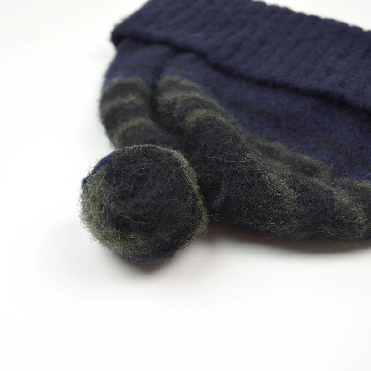 Shaggy Dog Border Beanie - Navy / Black / Army by cableami