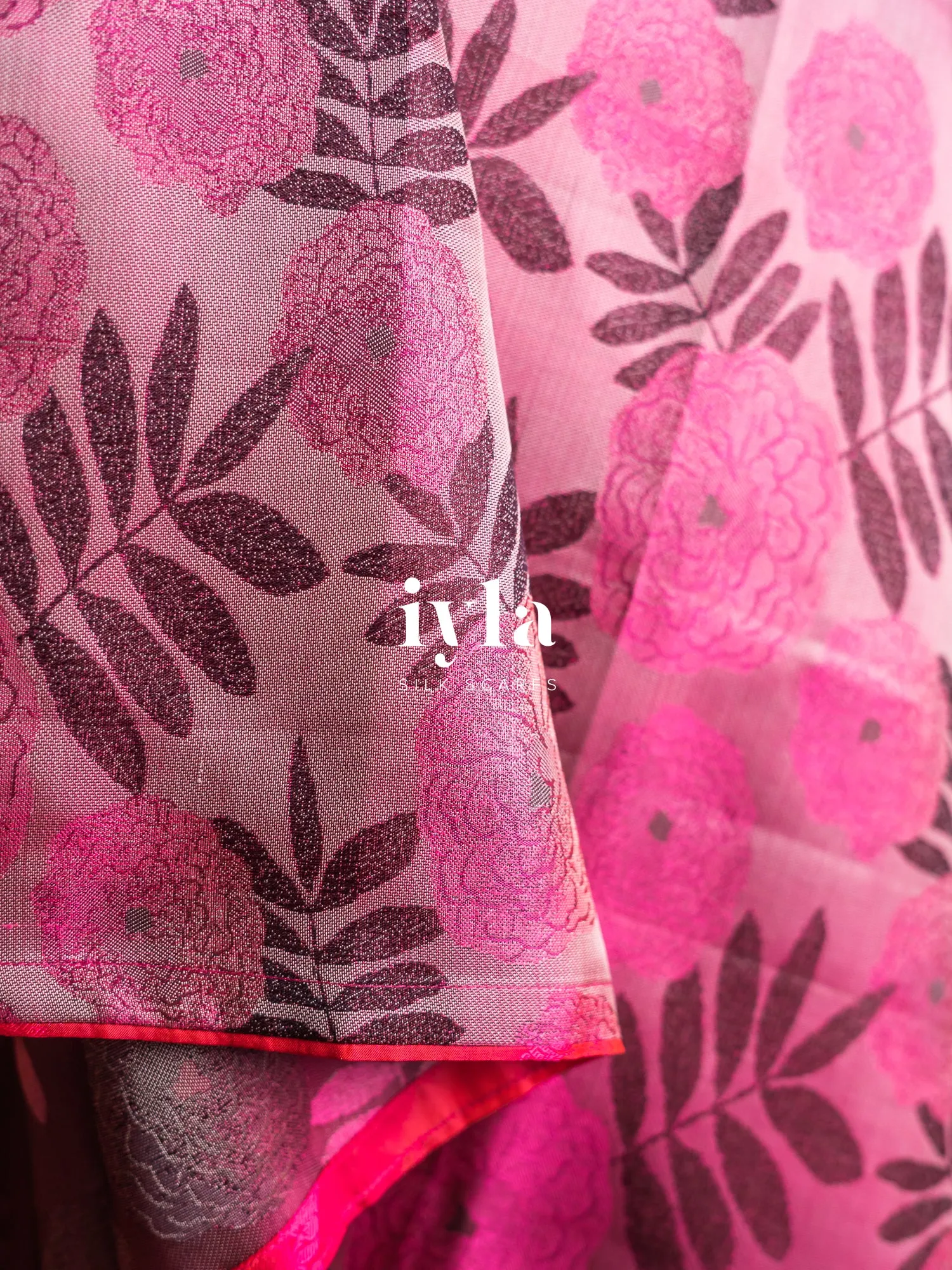 Silk Scarf with Old Garden Rose Design - Buy Now