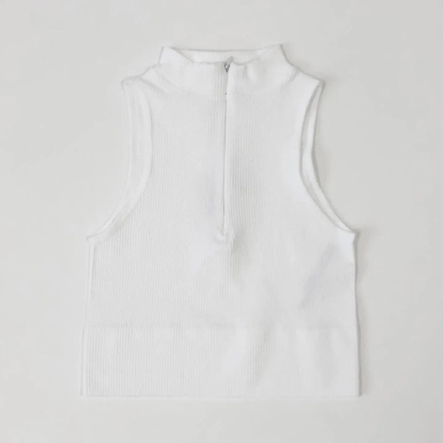 Sleeveless Ribbed Turtleneck Tank for Women