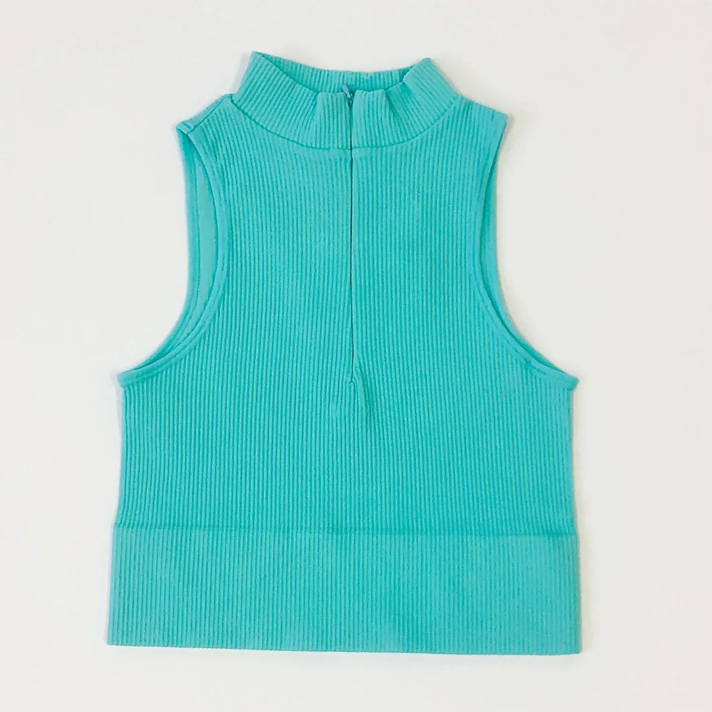 Sleeveless Ribbed Turtleneck Tank for Women