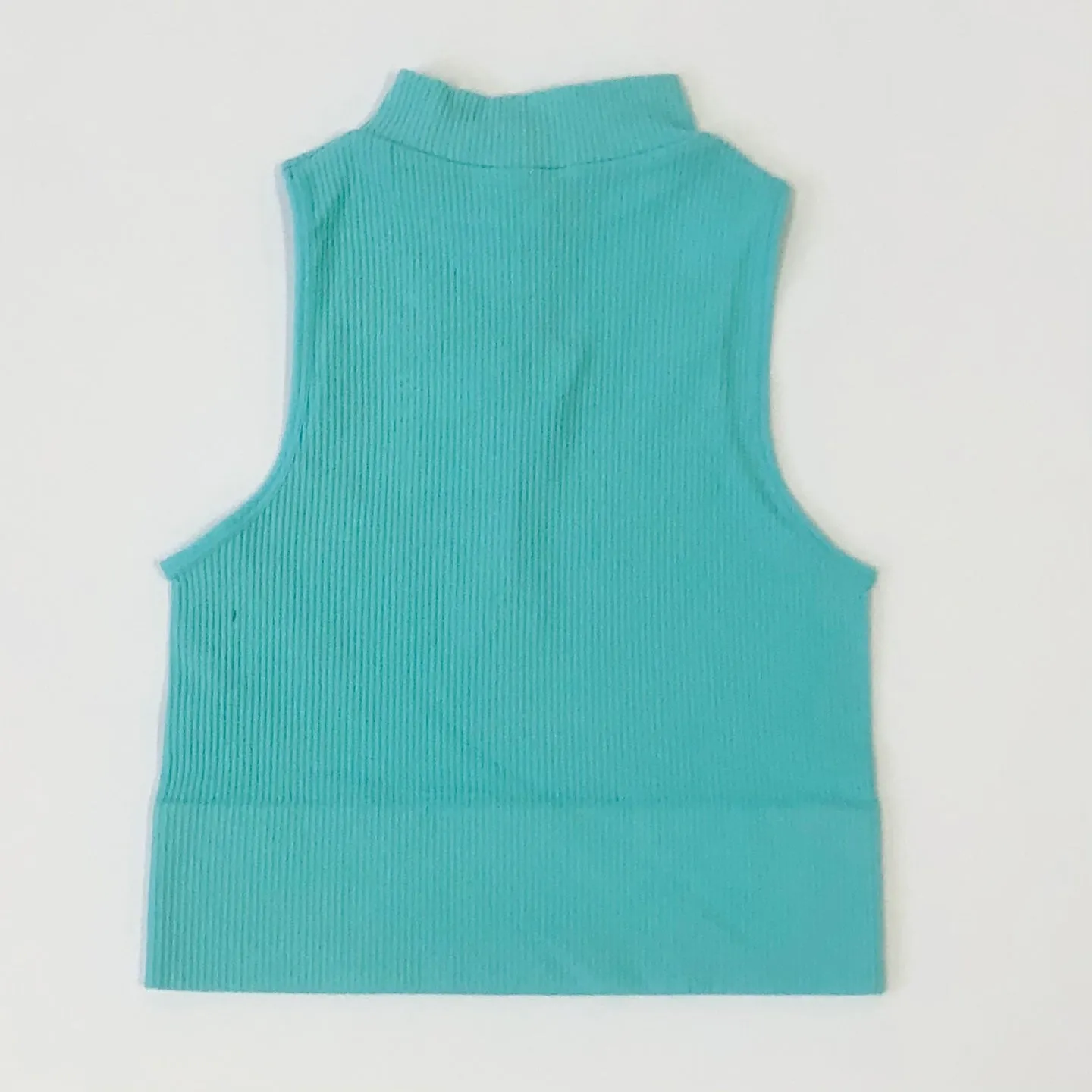 Sleeveless Ribbed Turtleneck Tank for Women