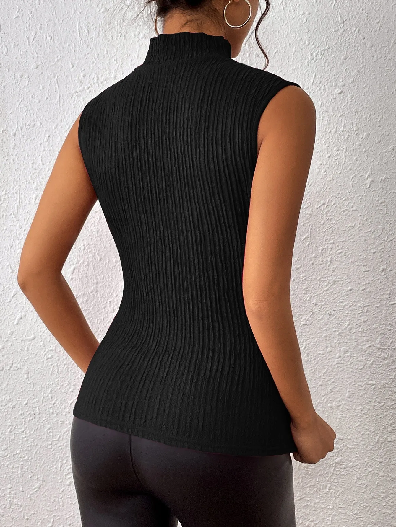 Sleeveless Turtleneck Tank