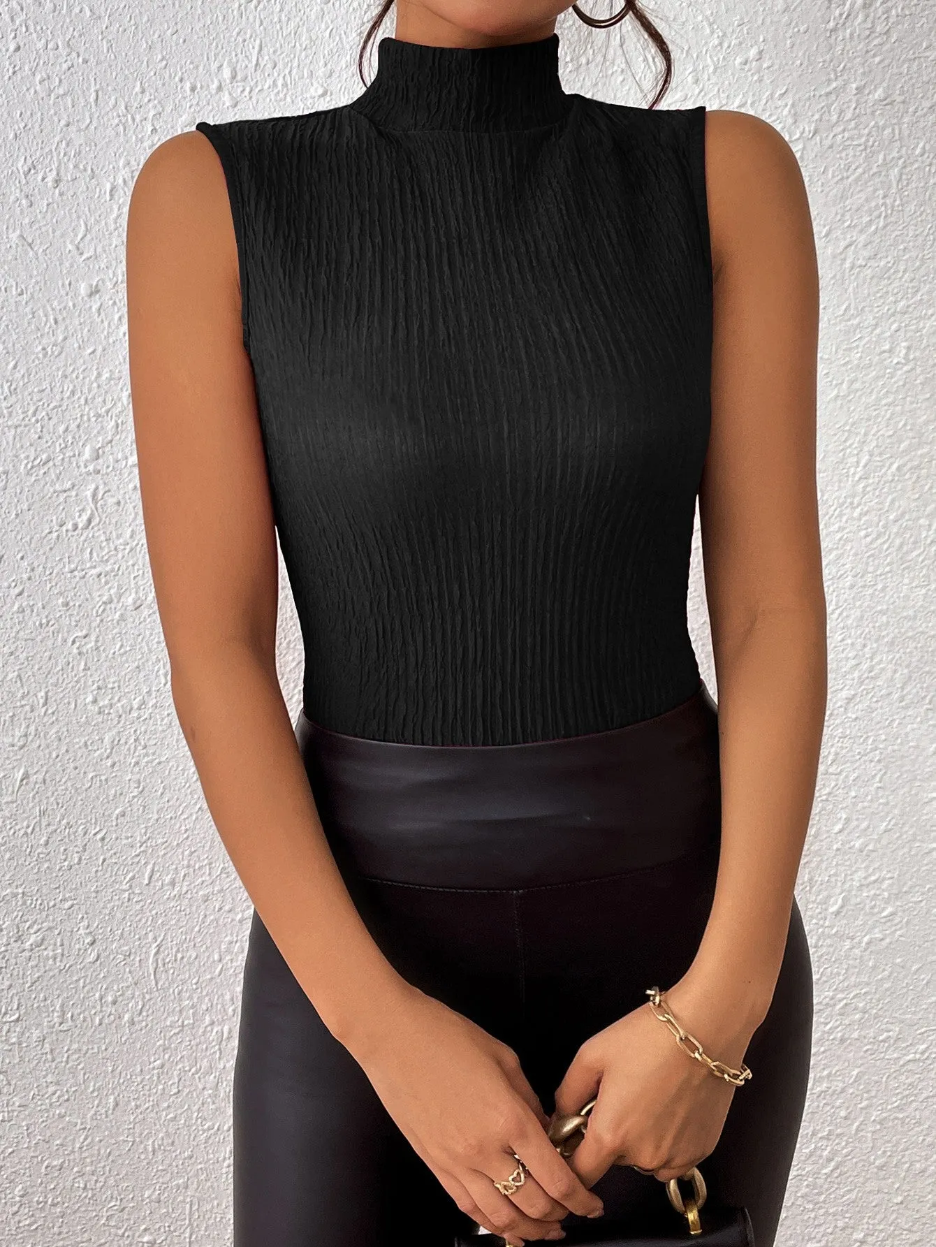 Sleeveless Turtleneck Tank