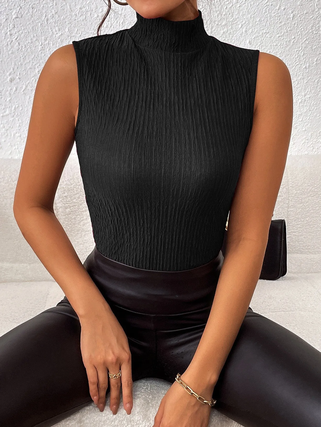 Sleeveless Turtleneck Tank