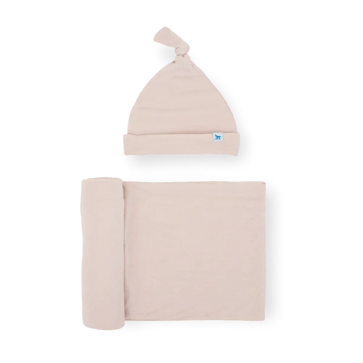 Soft Knit Swaddle and Hat Set, Blush