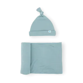 Soft Knit Swaddle and Hat Set, Harbor: Buy Now