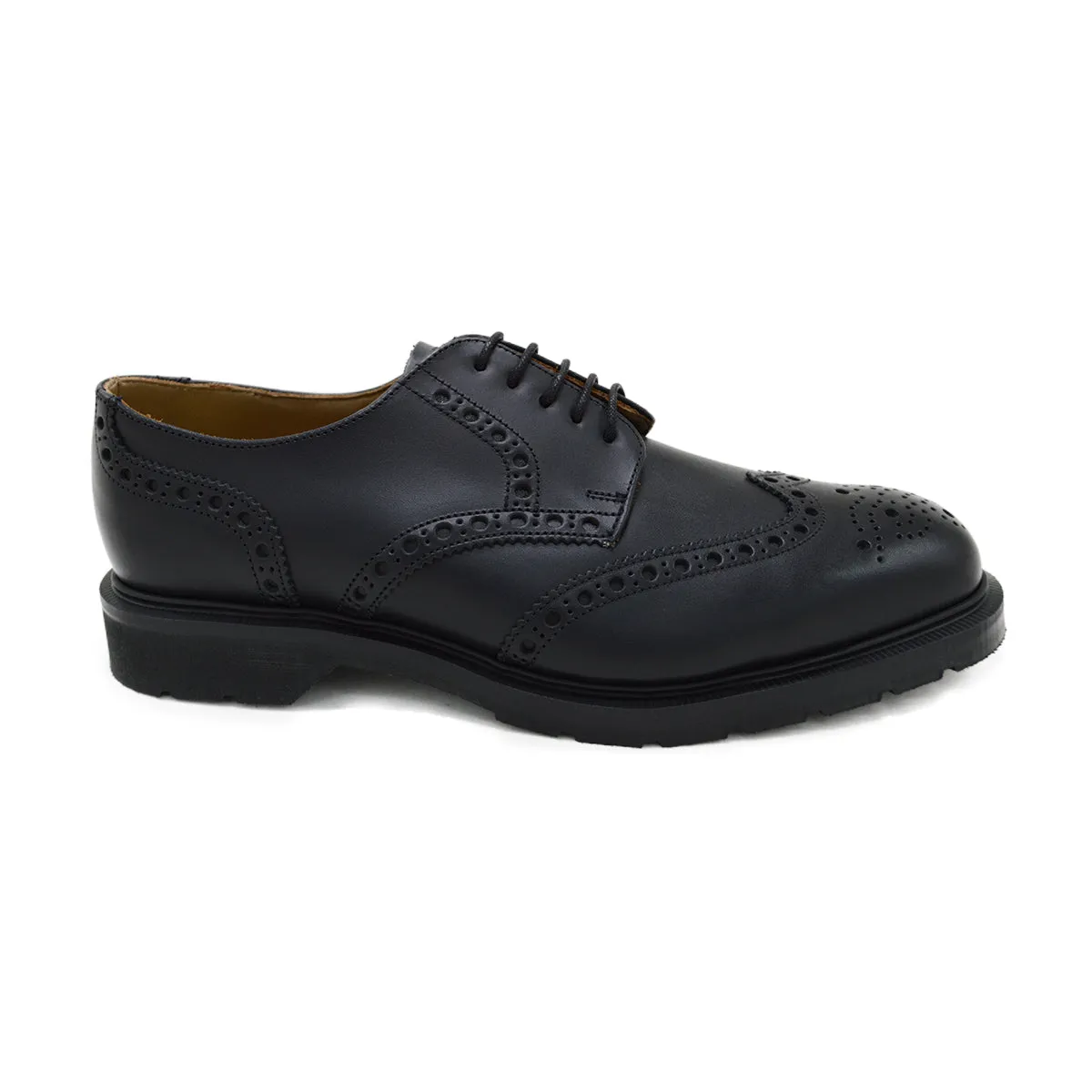 SOLOVAIR Black Premium Gibson Brogue Shoe