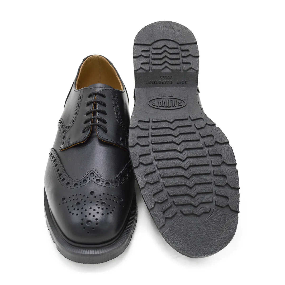 SOLOVAIR Black Premium Gibson Brogue Shoe