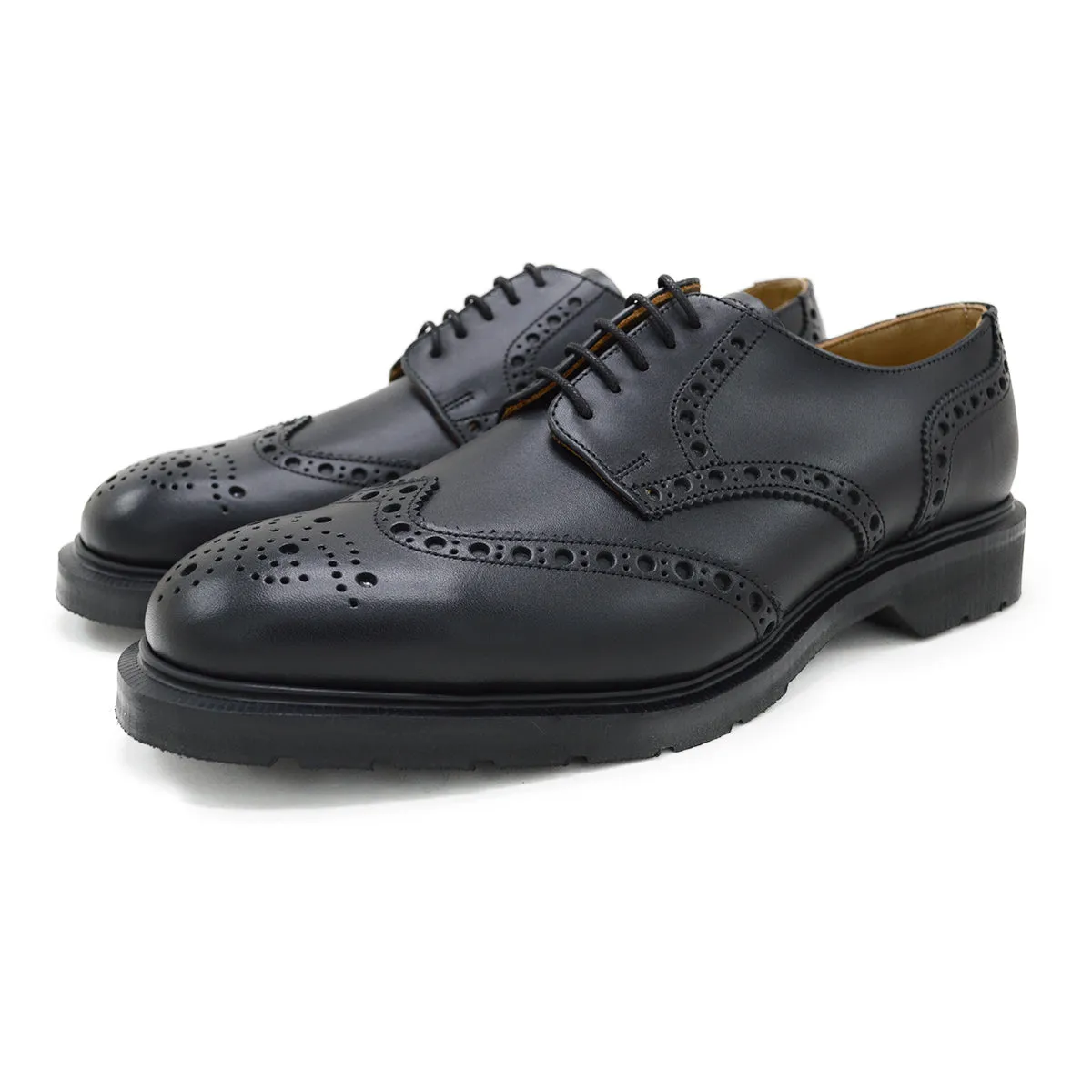 SOLOVAIR Black Premium Gibson Brogue Shoe