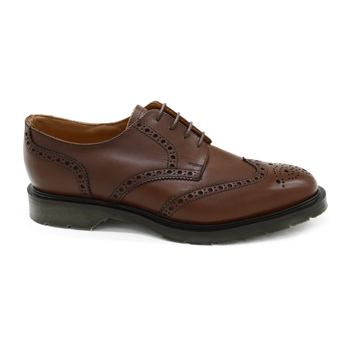 Solovair Premium Gibson Brogue Shoe - Chestnut