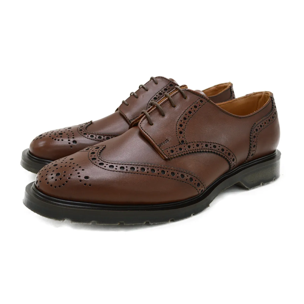 Solovair Premium Gibson Brogue Shoe - Chestnut