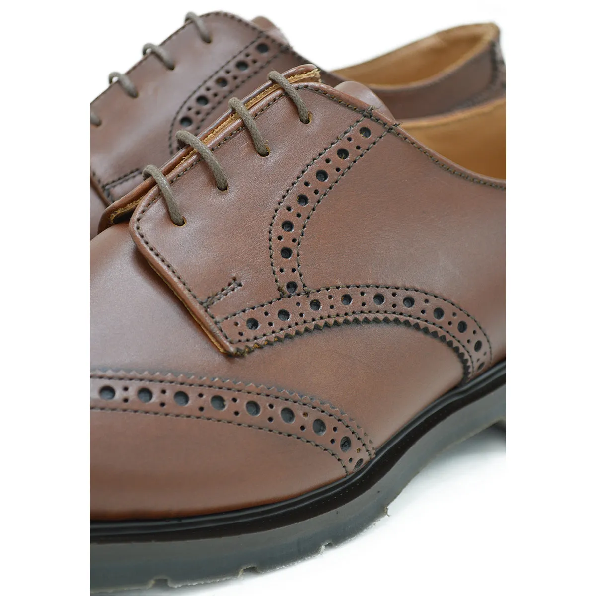 Solovair Premium Gibson Brogue Shoe - Chestnut