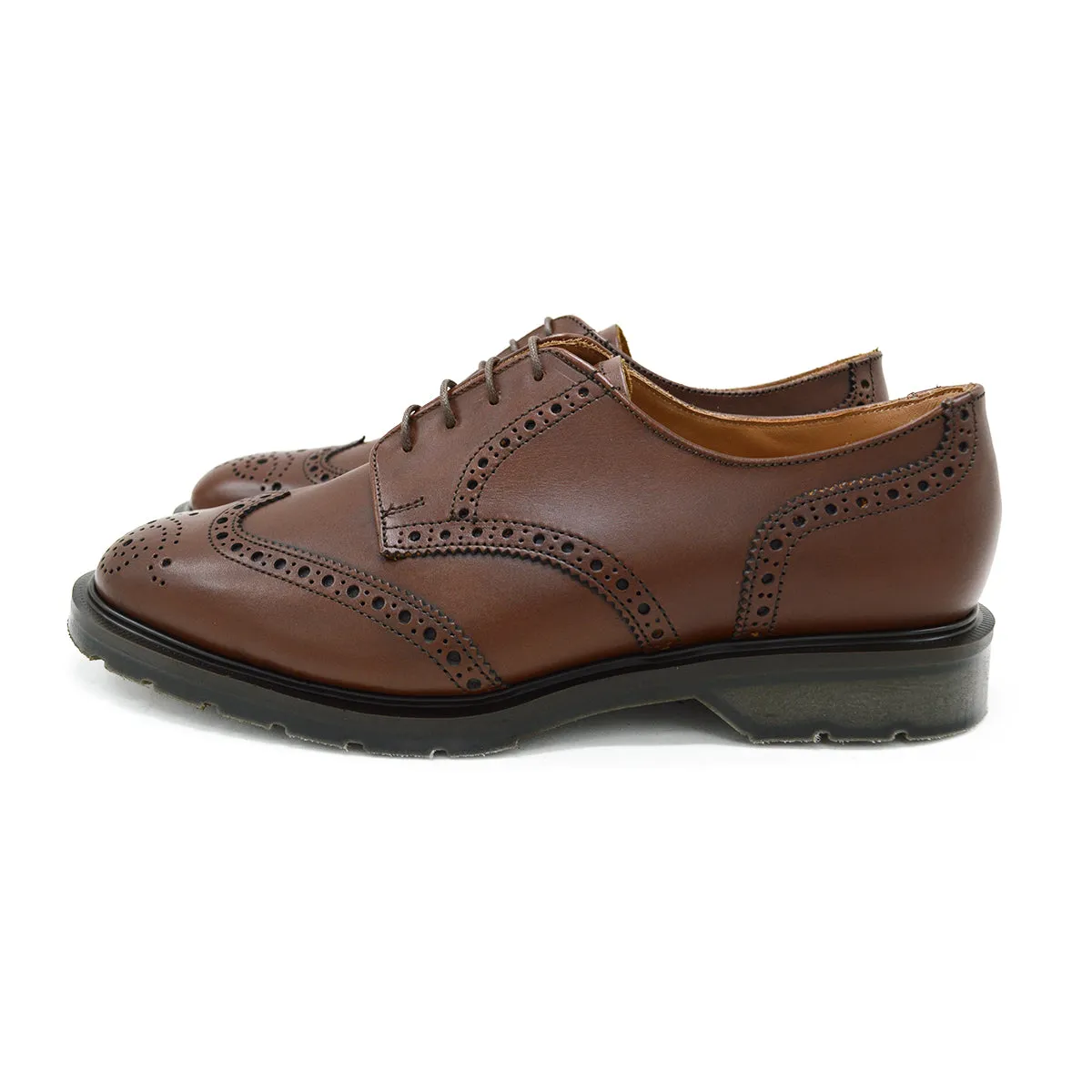 Solovair Premium Gibson Brogue Shoe - Chestnut