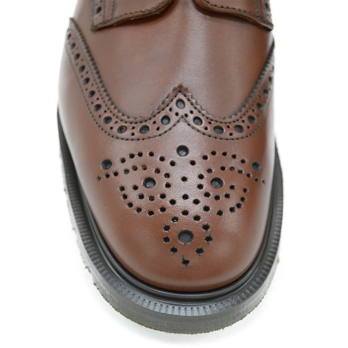 Solovair Premium Gibson Brogue Shoe - Chestnut