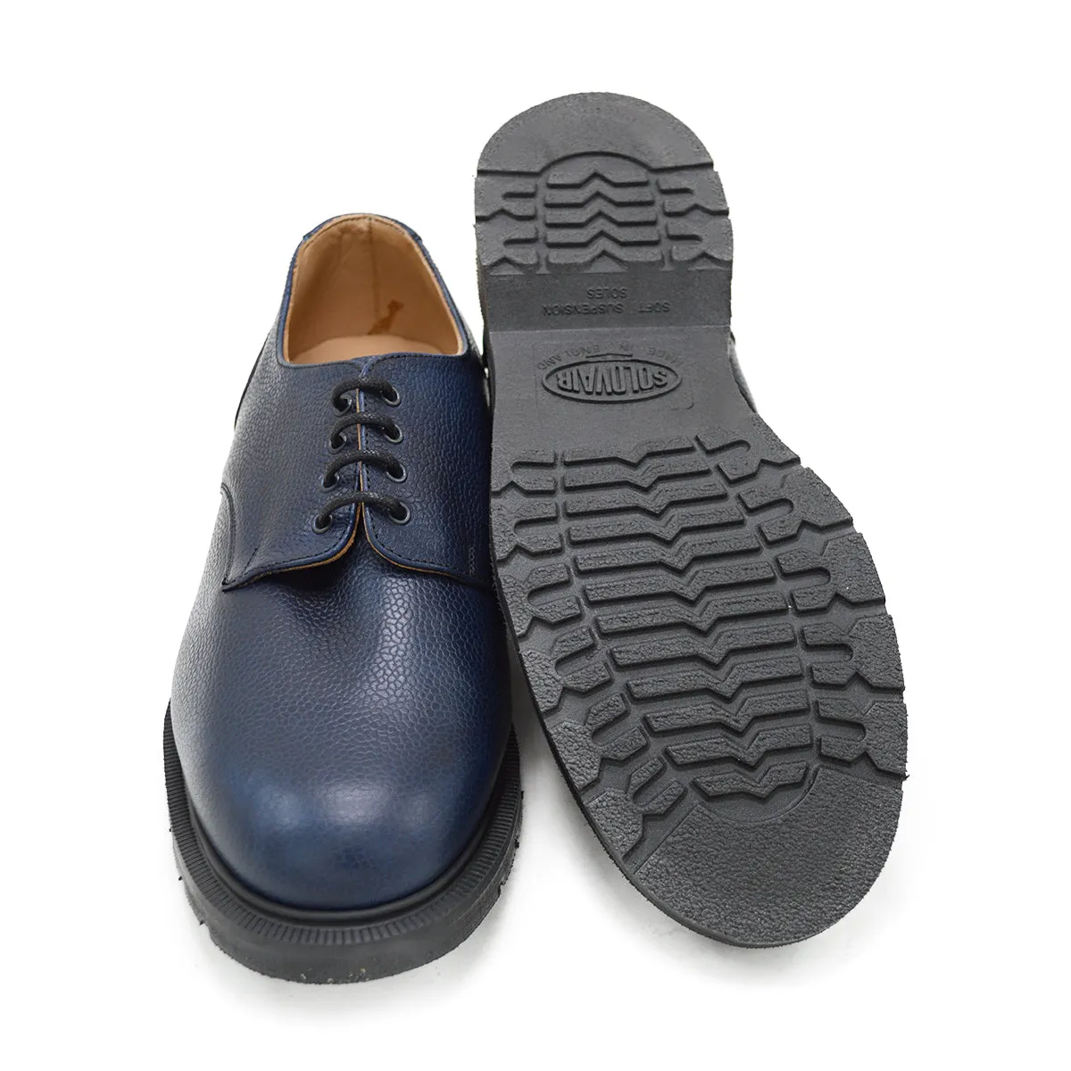 Solovair Premium Navy Scotch Grain Gibson Shoe