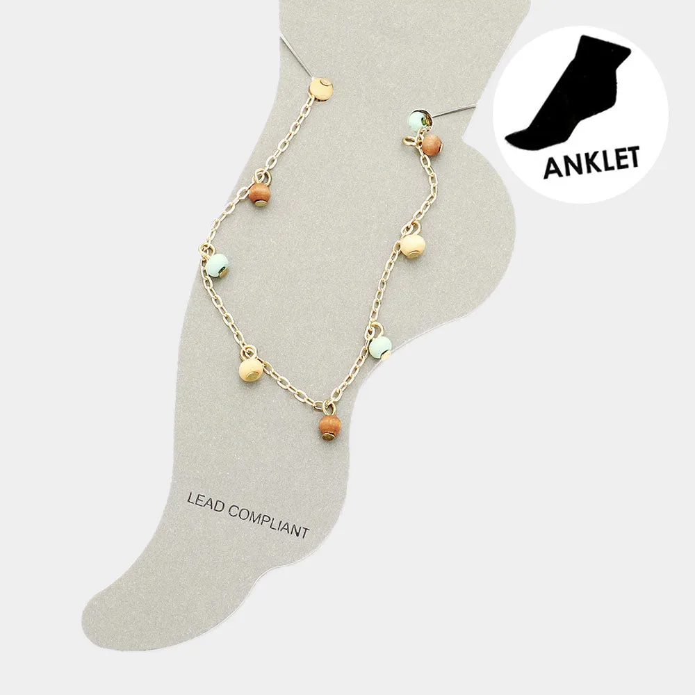 Sparkly Beaded Anklet with Bubble Chain Result: iLLASPARKZ Bubble Bead Chain Anklet