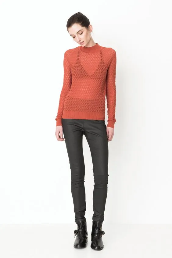 Storm + Marie ELENA Turtleneck, Mecca Orange