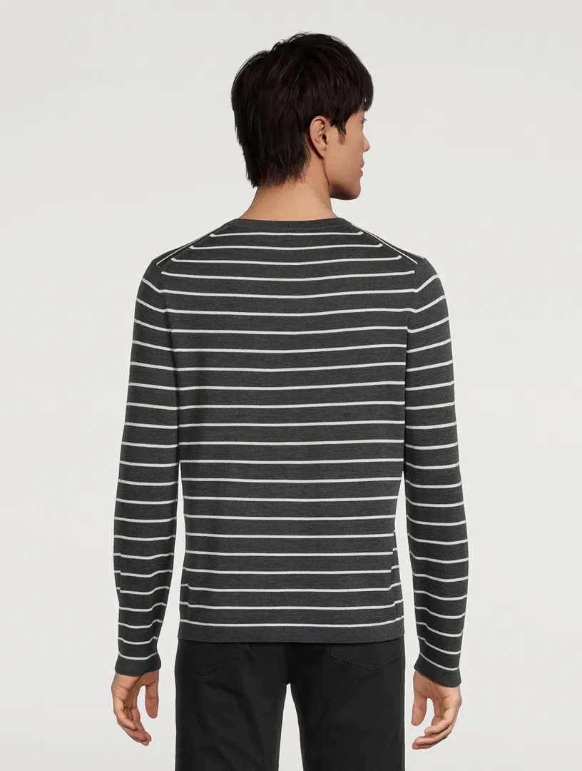 THEORY Wool Sweater Striped Print