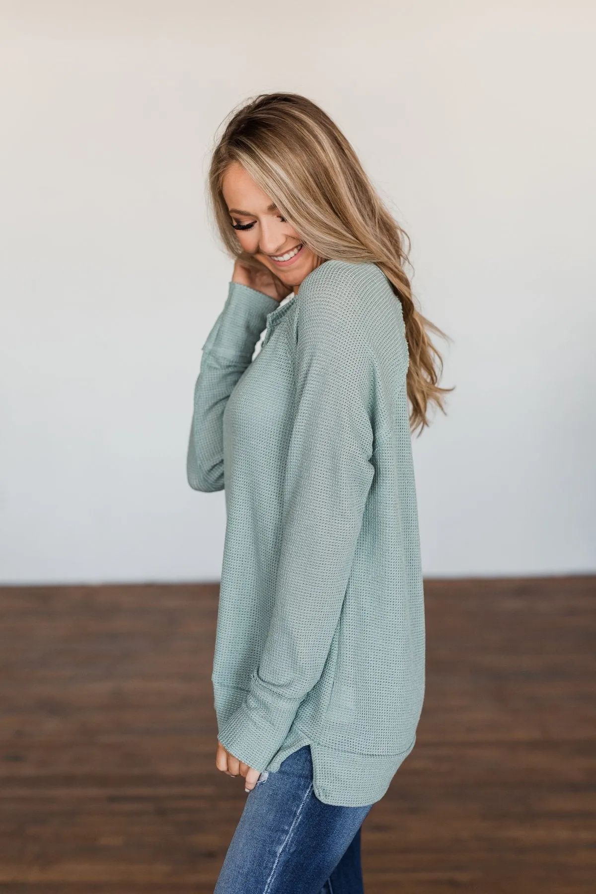 Thermal Notch Top - Dusty Sage