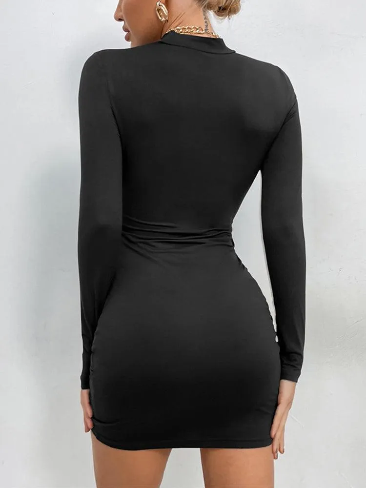 Tight-fitting turtleneck dresses