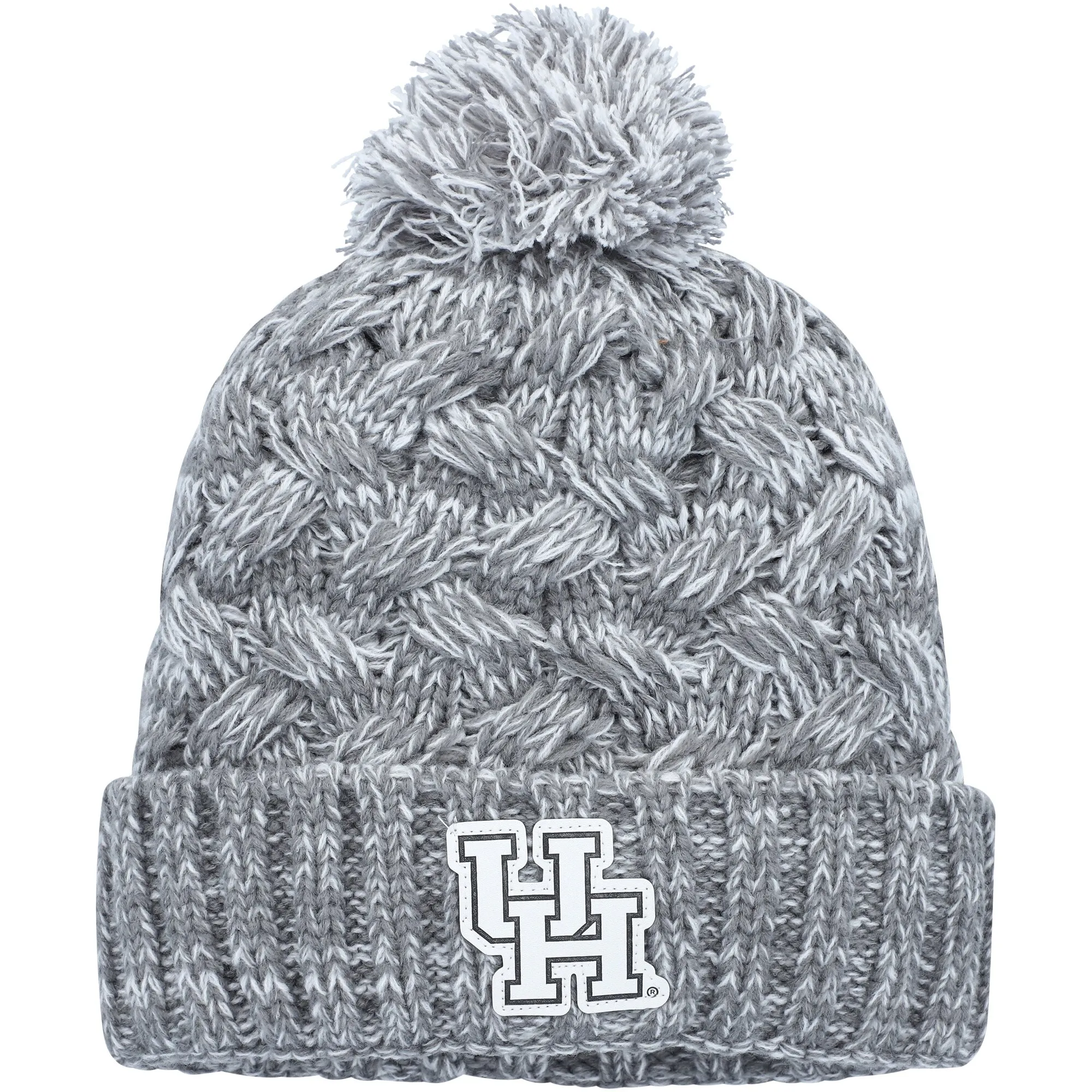 Top of the World Houston Cougars Women's Heather Gray Arctic Cuffed Knit Hat with Pom