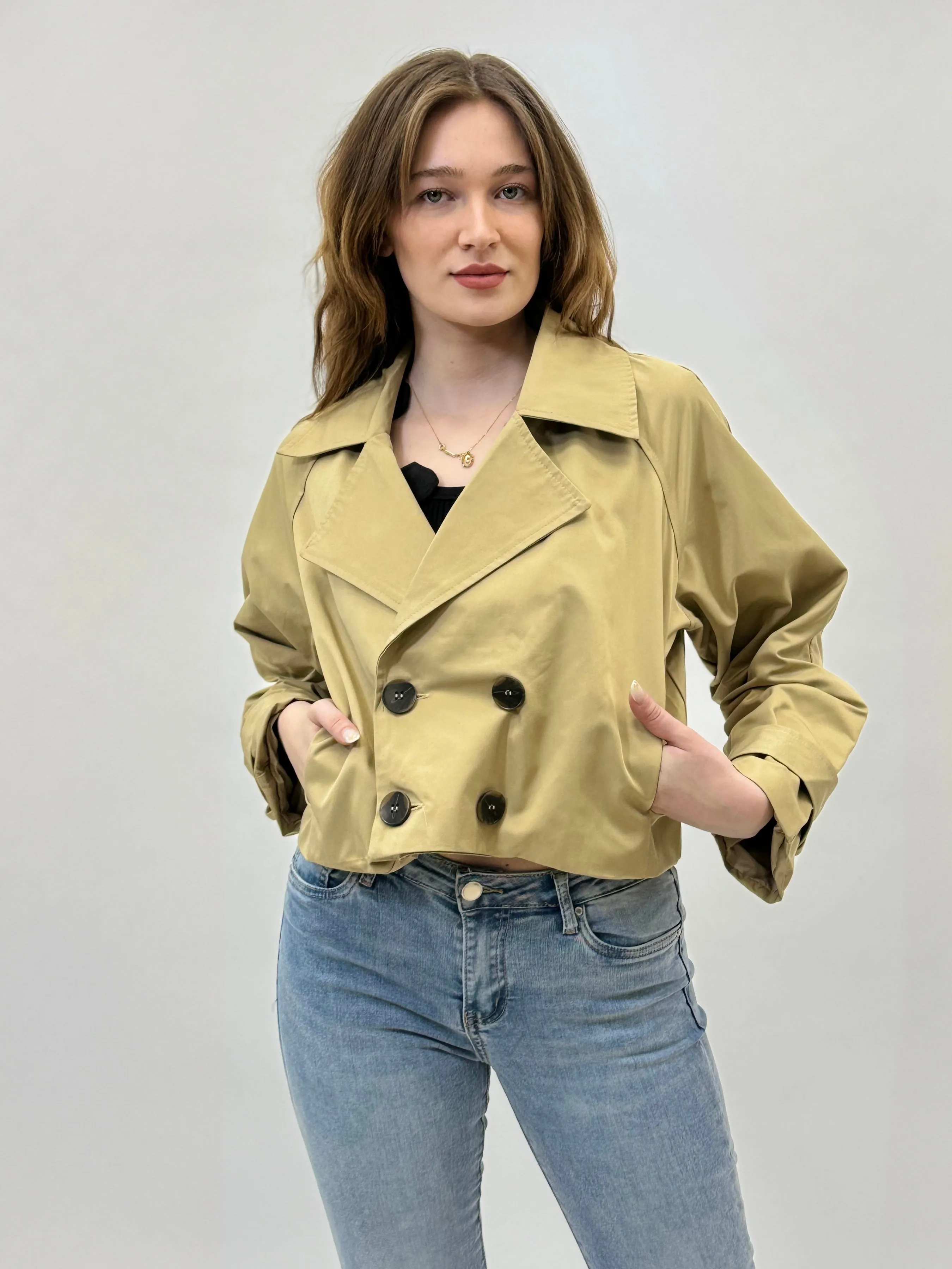 Trench crop jacket - reversed style