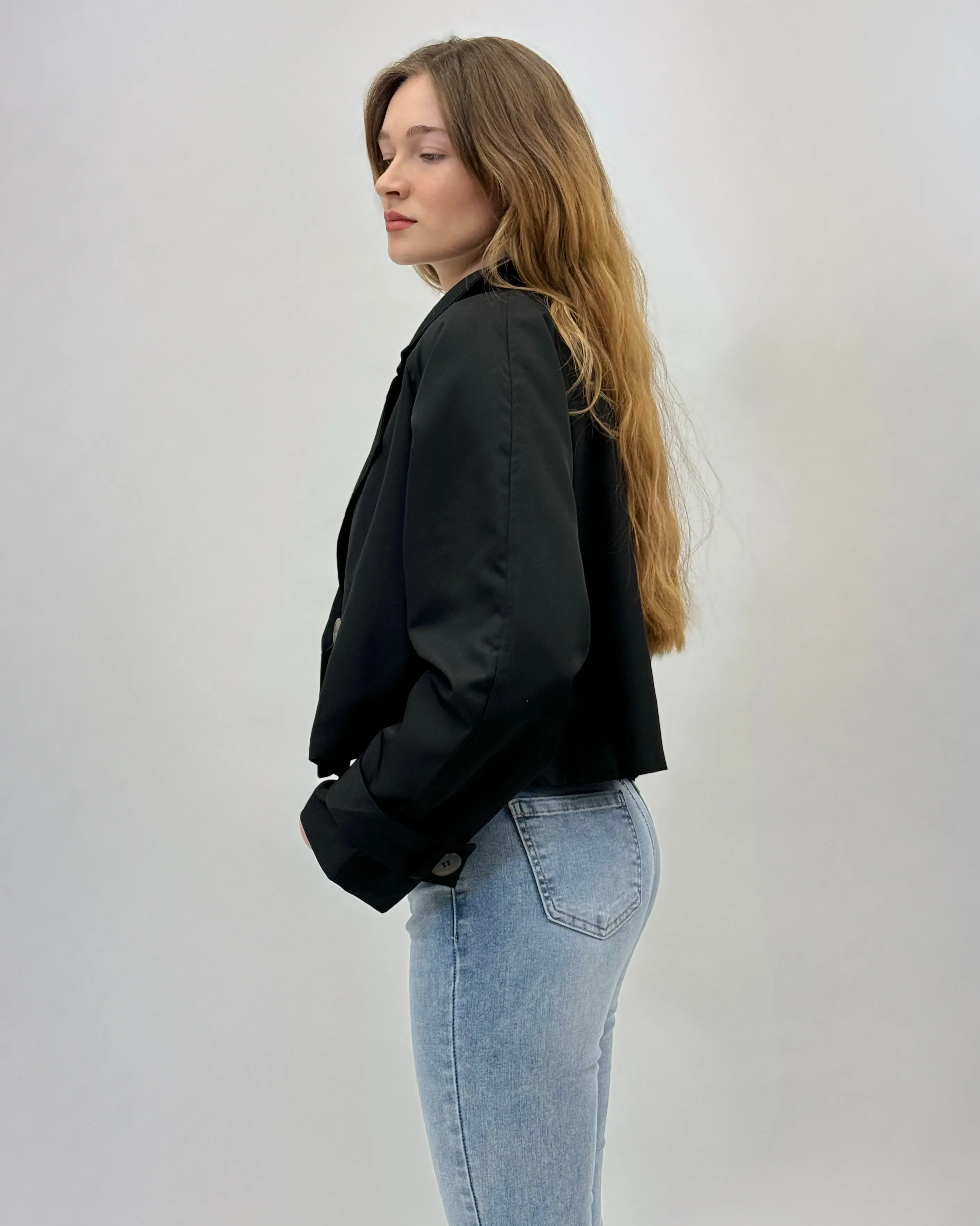 Trench crop jacket - reversed style