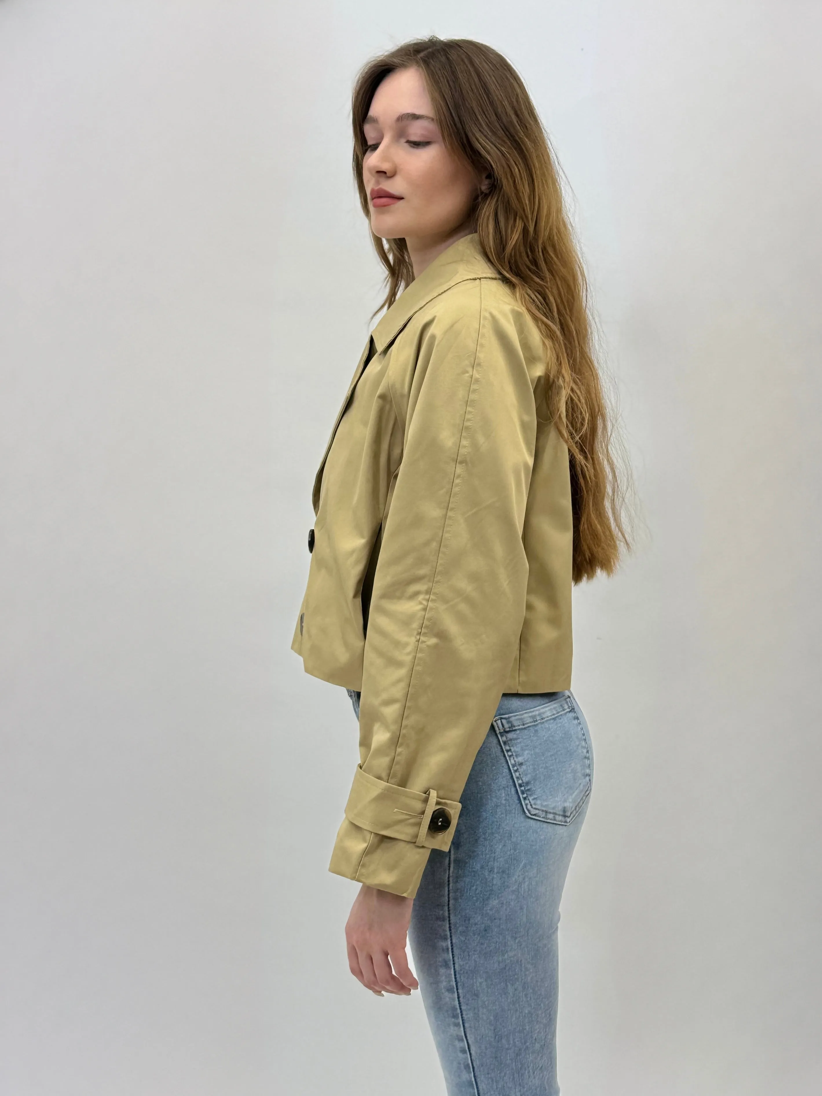 Trench crop jacket - reversed style