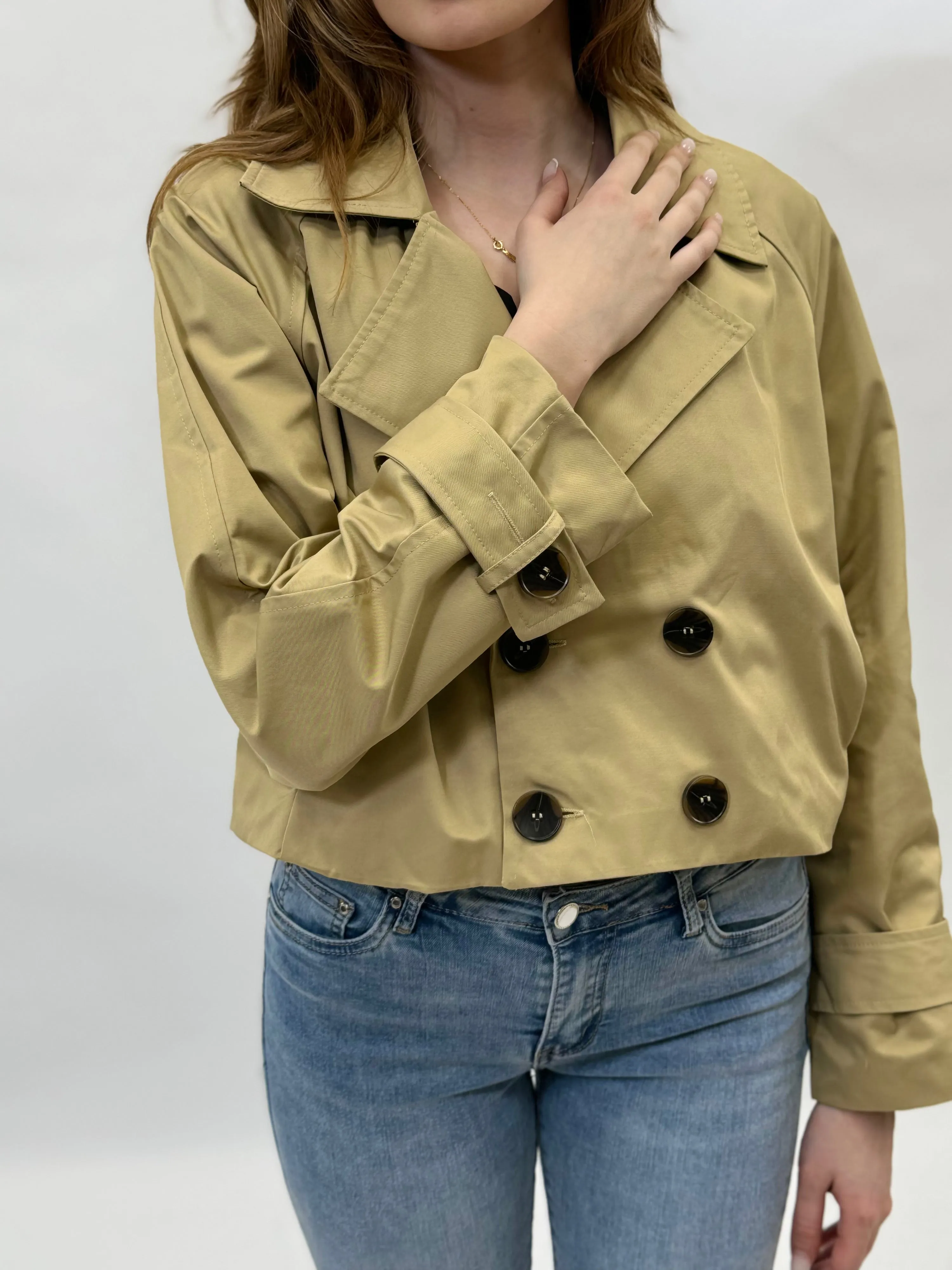 Trench crop jacket - reversed style