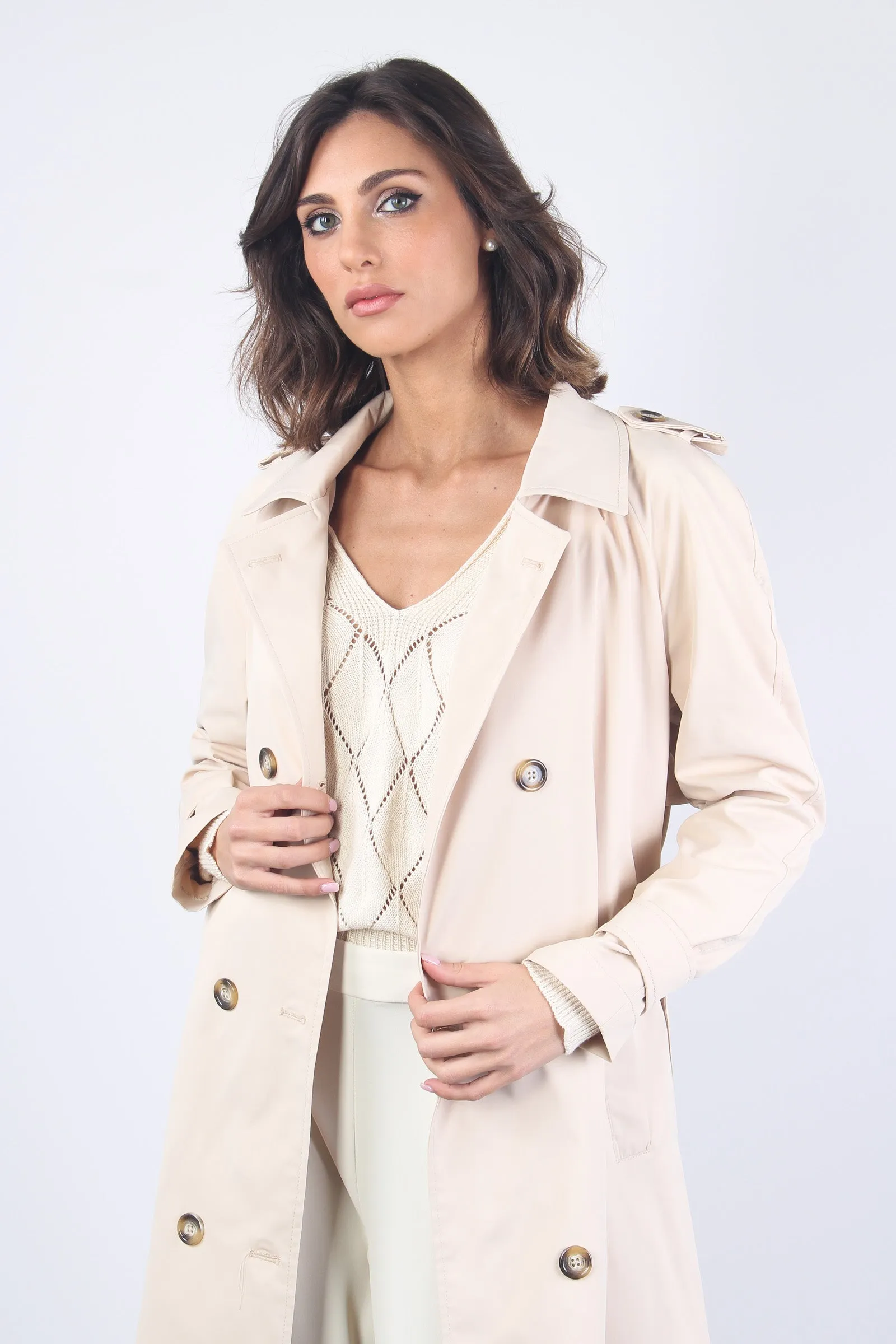 Trench Long Nylon Beige