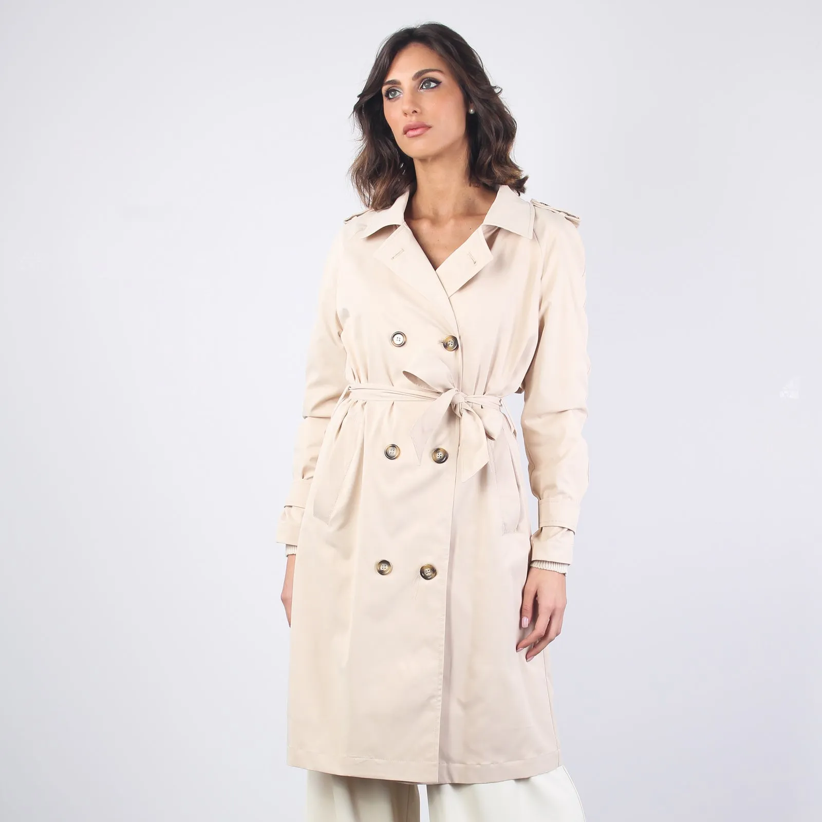 Trench Long Nylon Beige