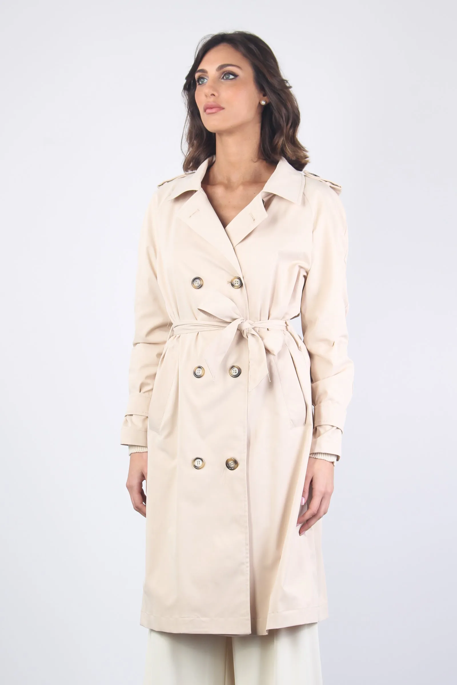 Trench Long Nylon Beige