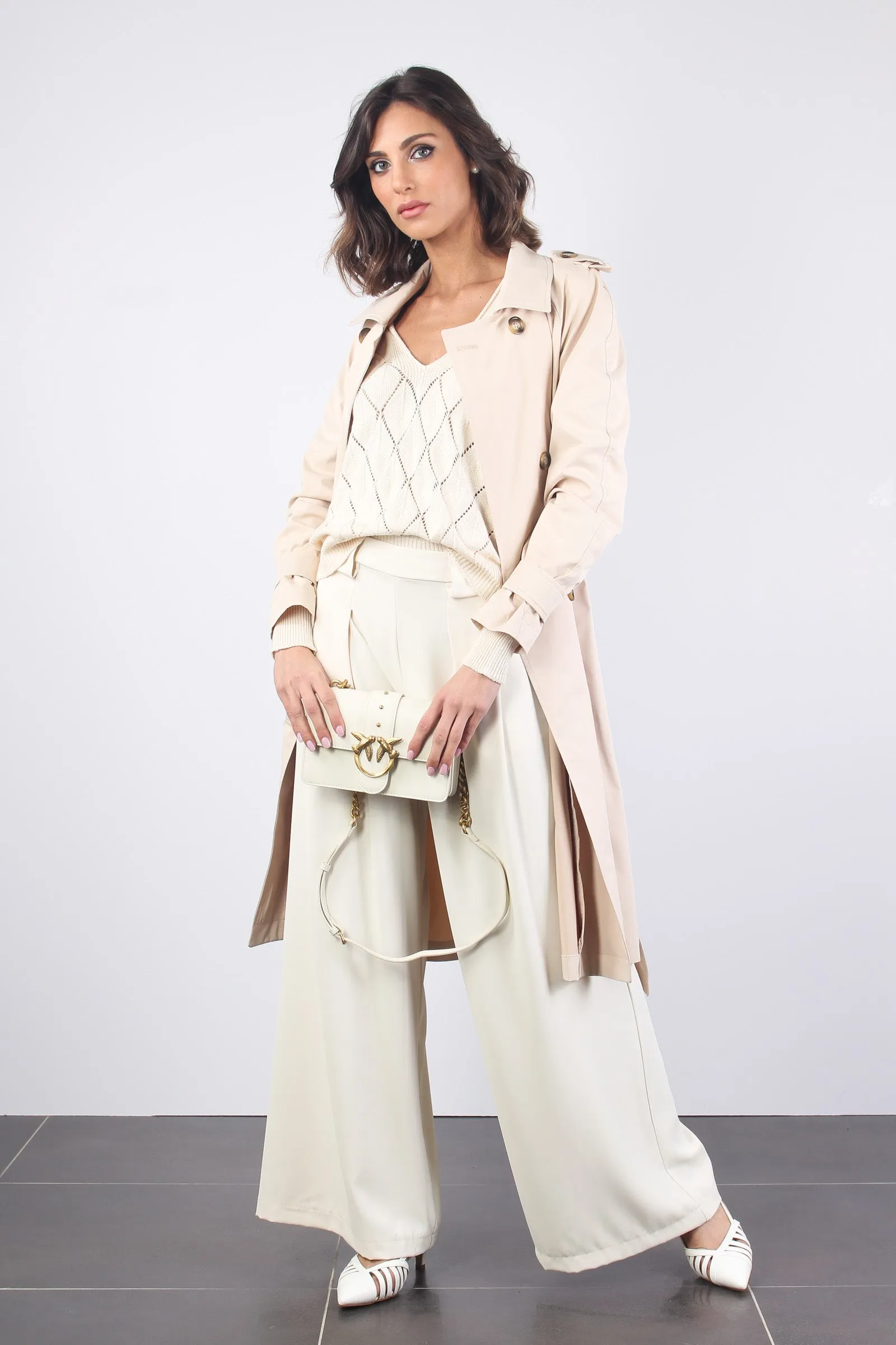 Trench Long Nylon Beige