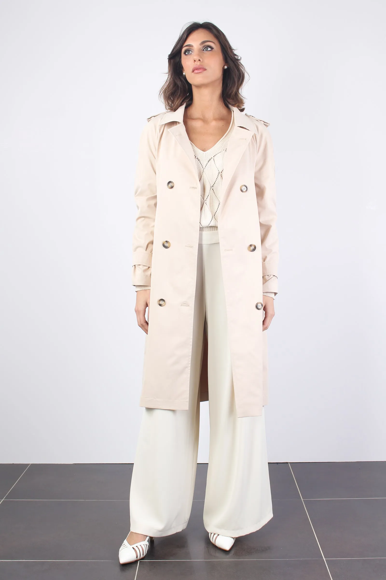 Trench Long Nylon Beige