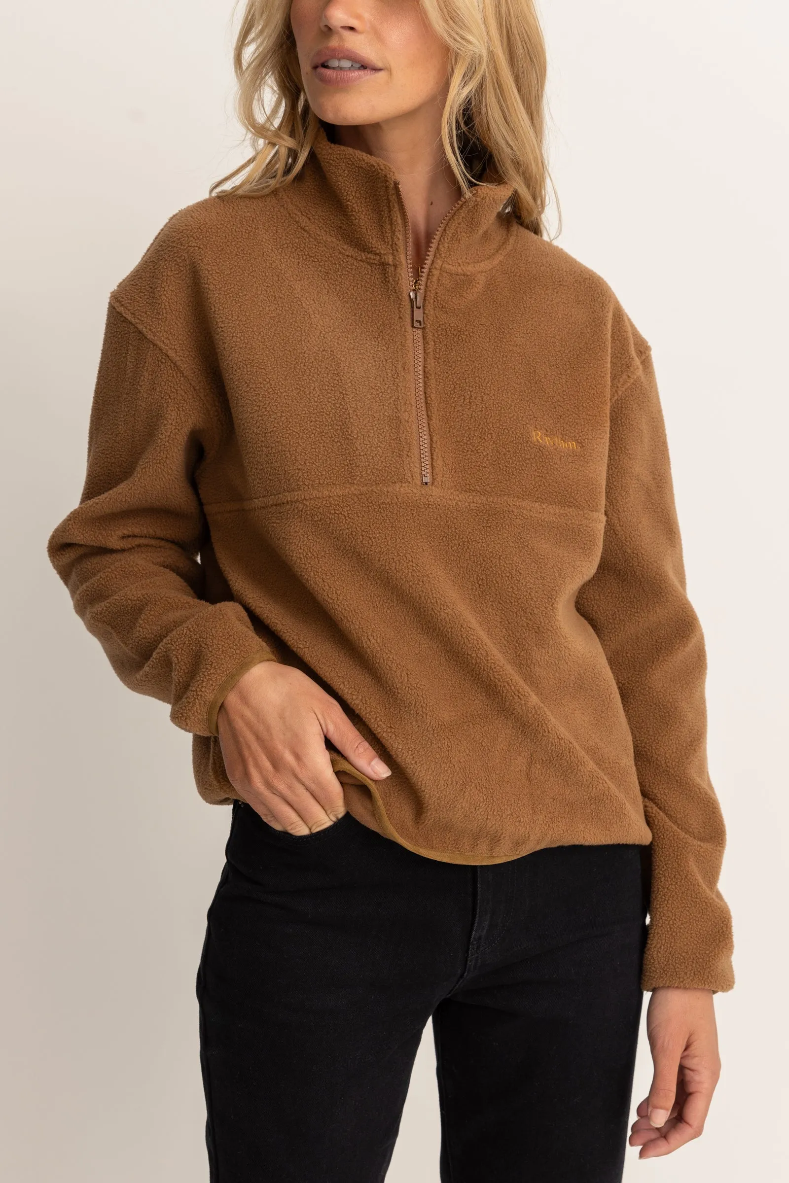 Tulua 1/4 Zip Reversible Brown Fleece