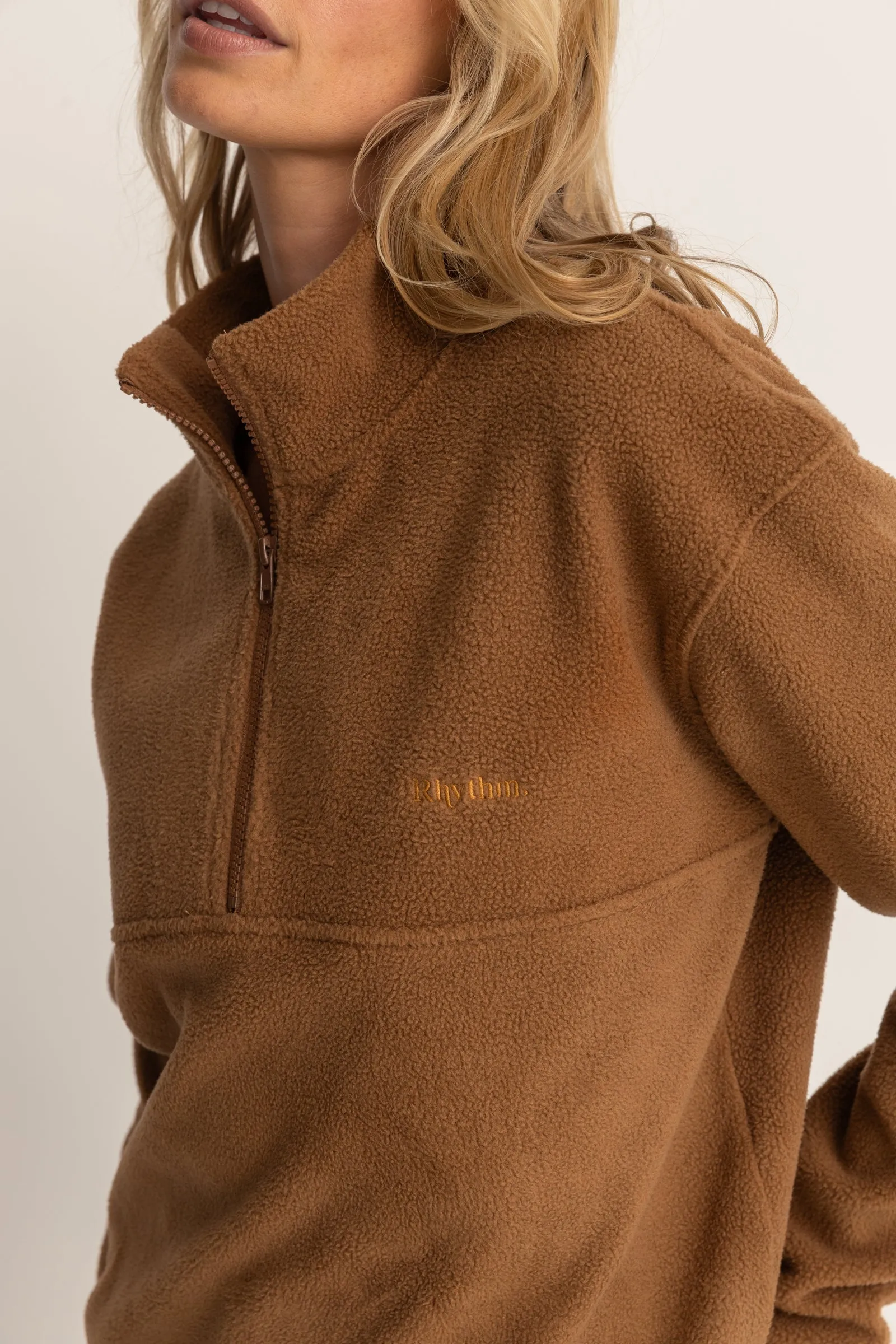 Tulua 1/4 Zip Reversible Brown Fleece