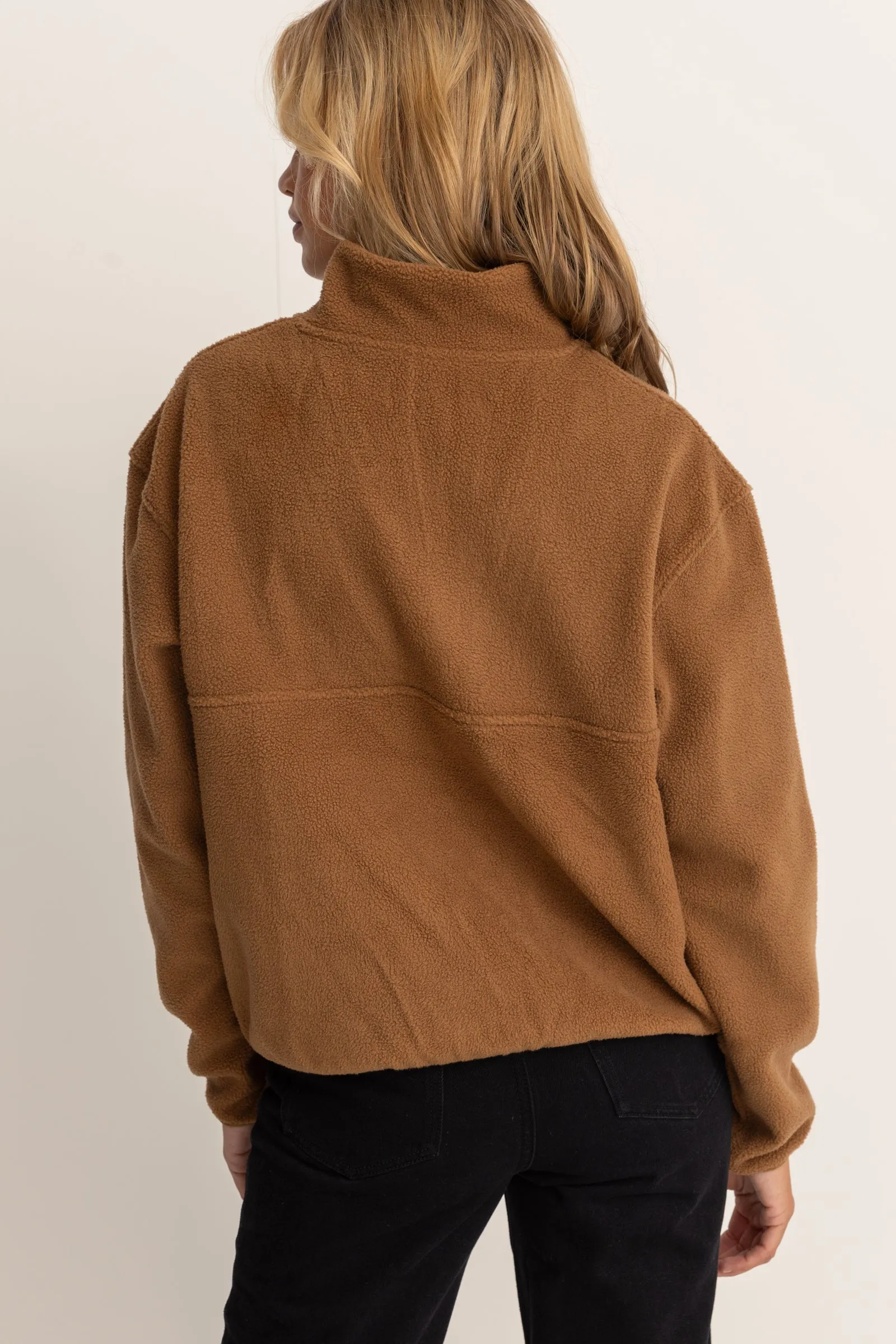 Tulua 1/4 Zip Reversible Brown Fleece