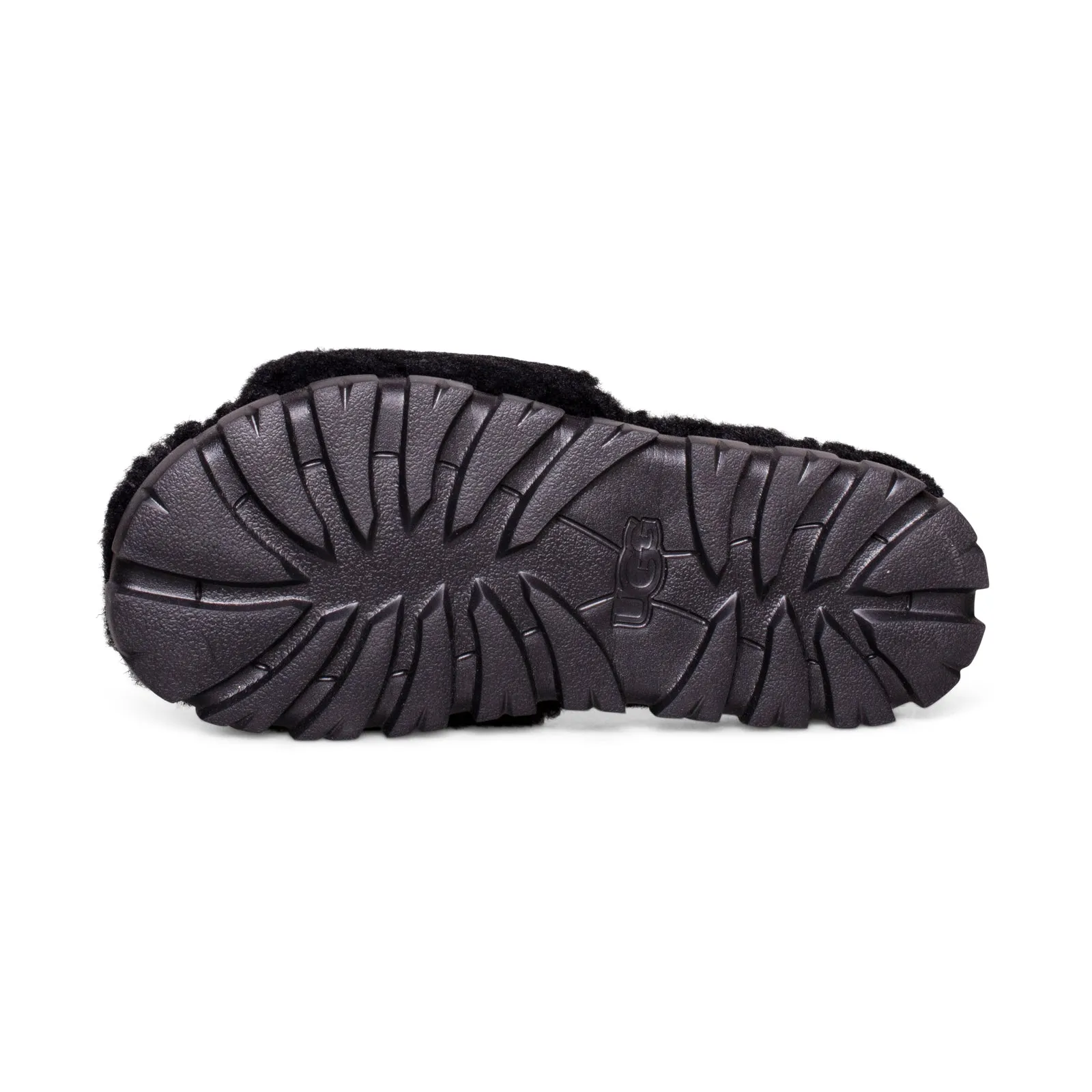 UGG black curly slippers women's