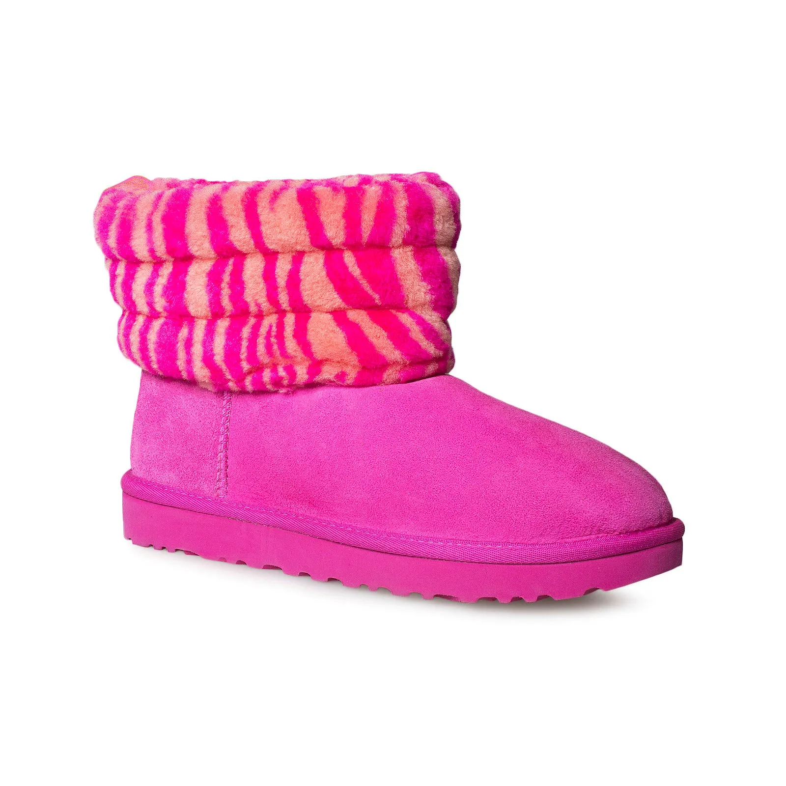 UGG Fluff Mini Boots Zebra Rock Rose - Women's