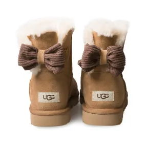 UGG Mini Bailey Bow Corduroy Chestnut Boots - Women's.