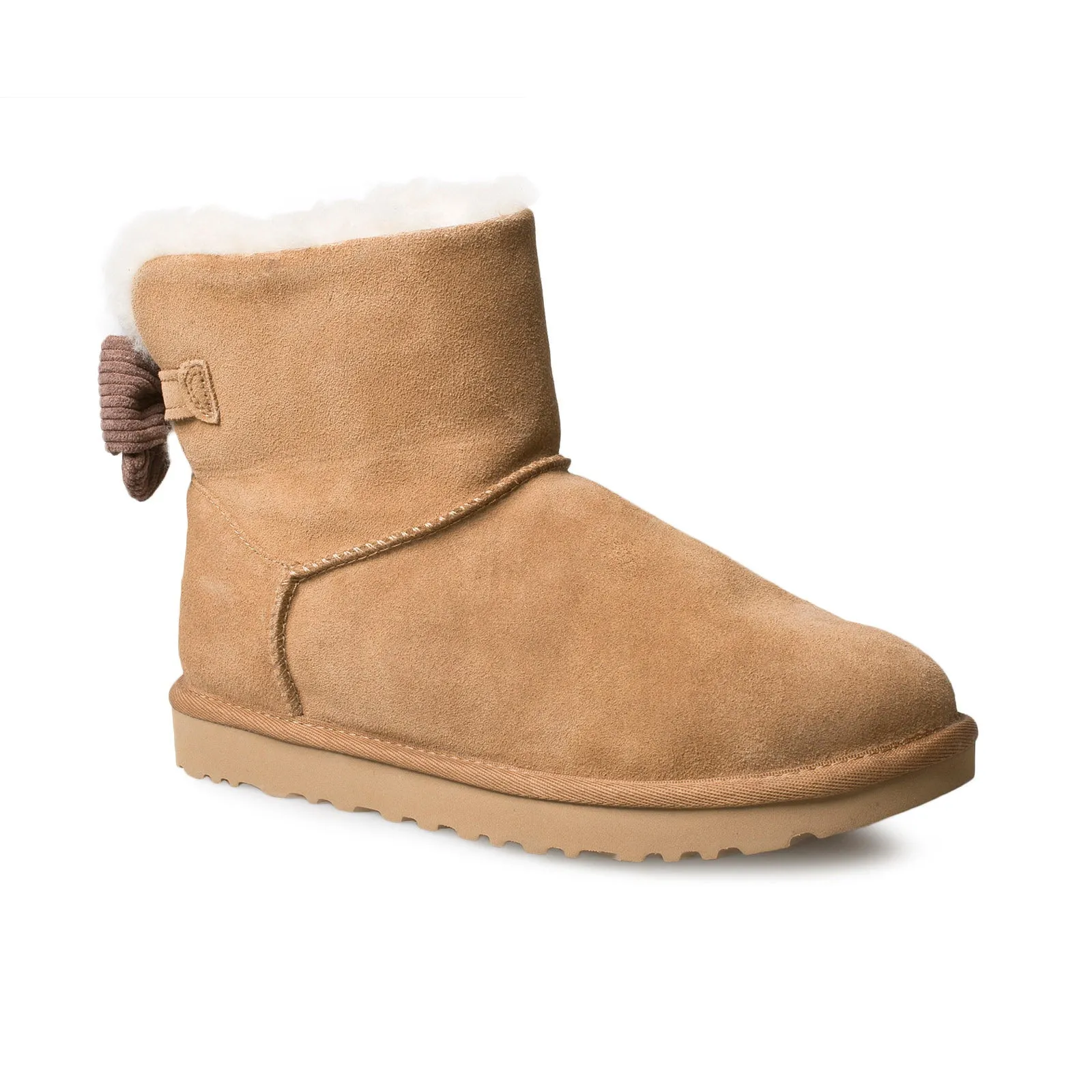 UGG Mini Bailey Bow Corduroy Chestnut Boots - Women's.