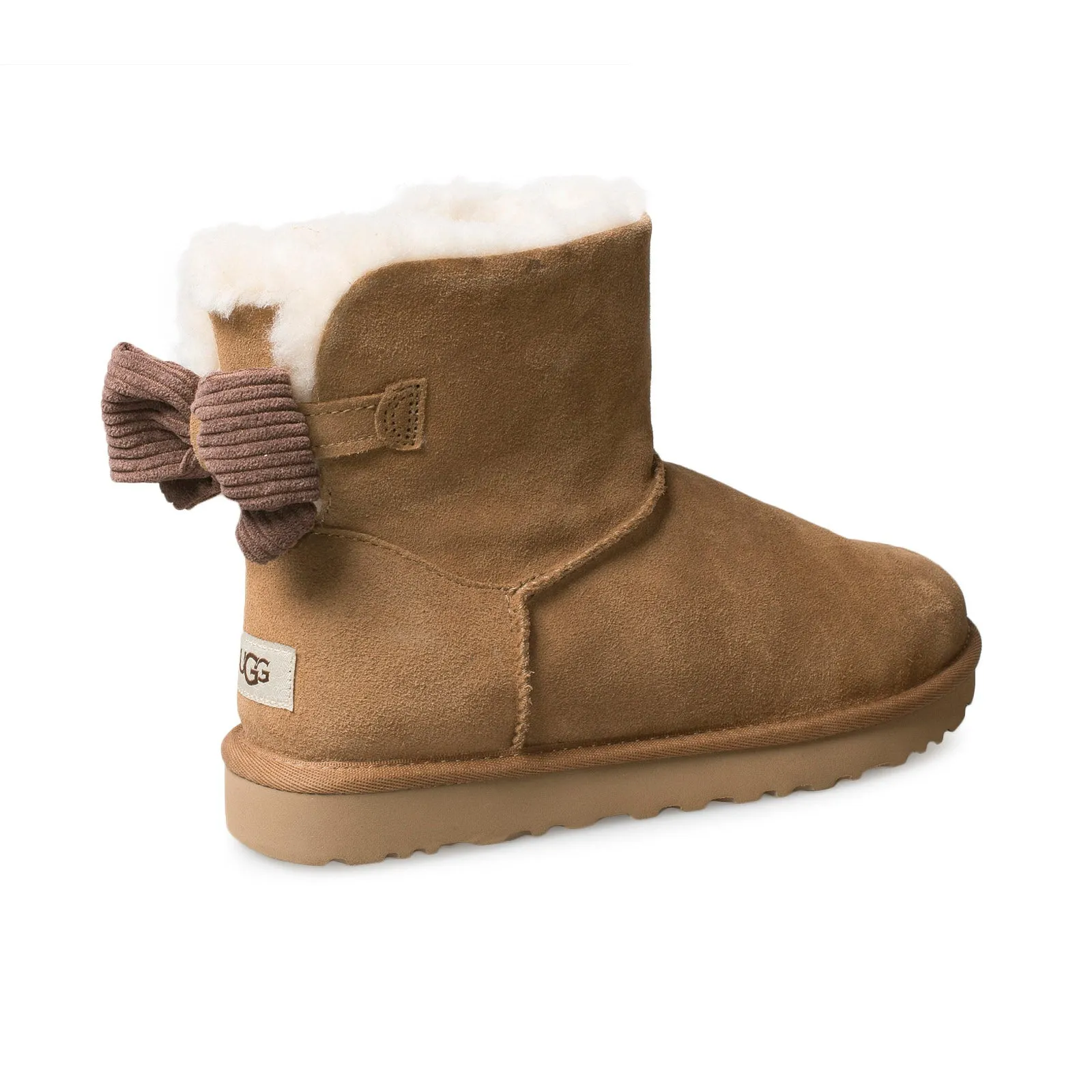 UGG Mini Bailey Bow Corduroy Chestnut Boots - Women's.