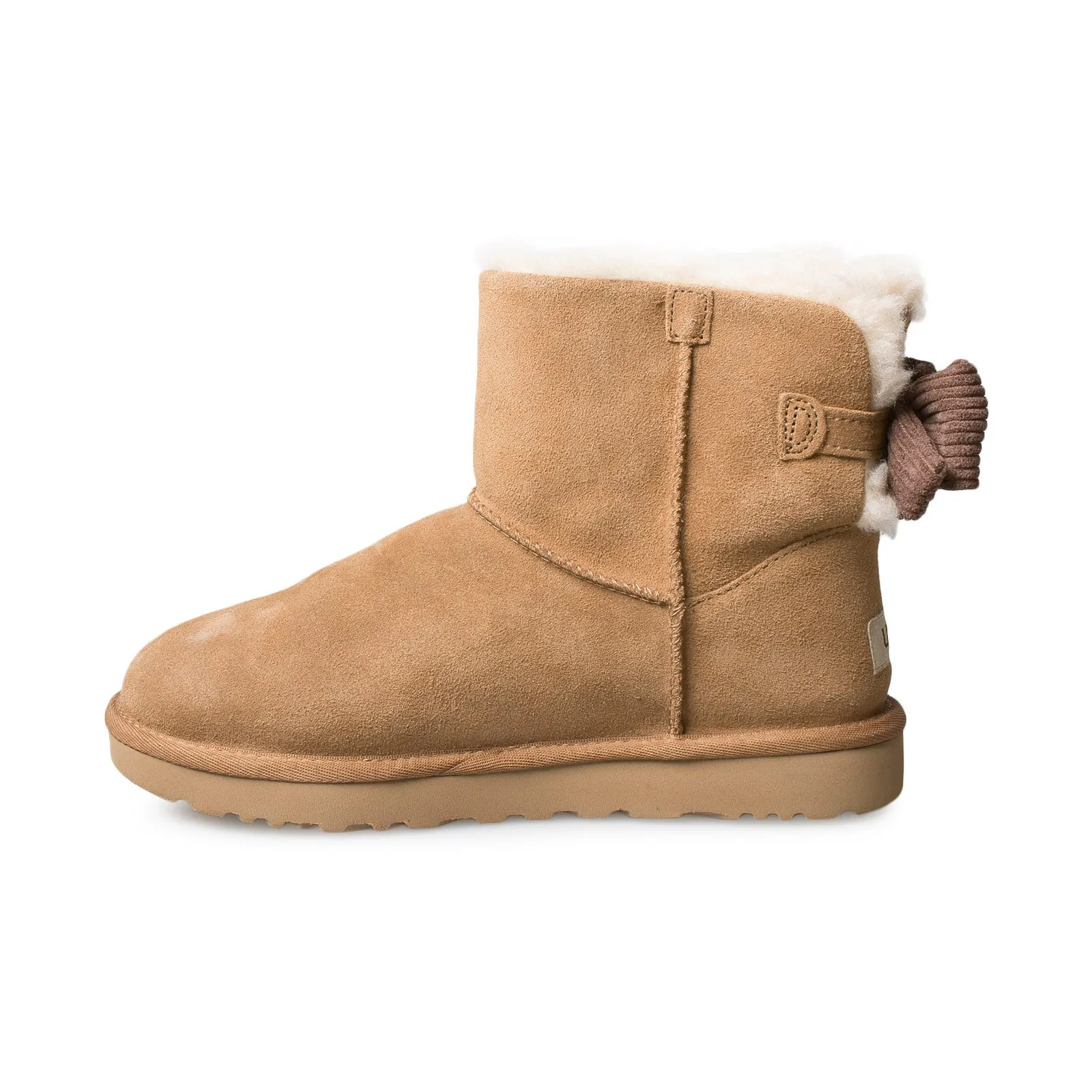 UGG Mini Bailey Bow Corduroy Chestnut Boots - Women's.